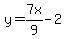 y=7x%2F9-2