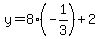 y=8%28-1%2F3%29%2B2