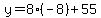 y=8%28-8%29%2B55