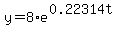 y=8%2Ae%5E%280.22314t%29