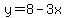 y=8-3x