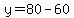 y=80-60