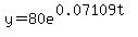 y=80e%5E%280.07109t%29