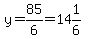 y=85%2F6=14%261%2F6