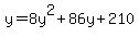 y=8y%5E2%2B86y%2B210