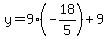 y=9%28-18%2F5%29%2B9