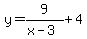 y=9%2F%28x-3%29%2B4