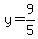 y=9%2F5