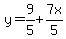 y=9%2F5%2B7x%2F5+
