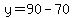 y=90-70