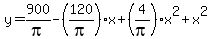 y=900%2Fpi-%28120%2Fpi%29x%2B%284%2Fpi%29x%5E2%2Bx%5E2
