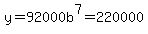 y=92000b%5E7=220000