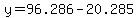 y=96.286-20.285