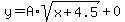 y=A%2Asqrt%28x%2B4.5%29%2B0