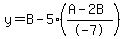 y=B-5%2A%28%28A-2B%29%2F-7%29