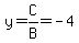 y=C%2FB=-4