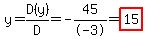 y=D%28y%29%2FD=-45%2F-3=highlight%2815%29