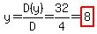y=D%28y%29%2FD=32%2F4=highlight%288%29