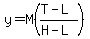 y=M%28%28T-L%29%2F%28H-L%29%29