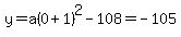 y=a%280%2B1%29%5E2-108=-105