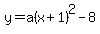 y=a%28x%2B1%29%5E2-8