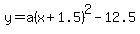 y=a%28x%2B1.5%29%5E2-12.5