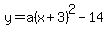 y=a%28x%2B3%29%5E2-14