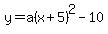 y=a%28x%2B5%29%5E2-10