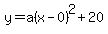 y=a%28x-0%29%5E2%2B20