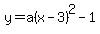 y=a%28x-3%29%5E2-1