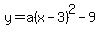 y=a%28x-3%29%5E2-9