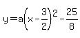 y=a%28x-3%2F2%29%5E2+-25%2F8