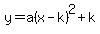 y=a%28x-k%29%5E2%2Bk