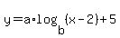 y=a%2Alog%28b%2C%28x-2%29%29%2B5