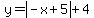 y=abs%28-x%2B5%29%2B4