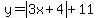 y=abs%283x%2B4%29%2B11