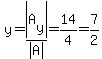 y=abs%28A%5By%5D%29%2Fabs%28A%29=14%2F4=7%2F2