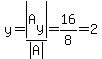 y=abs%28A%5By%5D%29%2Fabs%28A%29=16%2F8=2