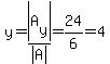 y=abs%28A%5By%5D%29%2Fabs%28A%29=24%2F6=4