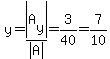 y=abs%28A%5By%5D%29%2Fabs%28A%29=3%2F40=7%2F10