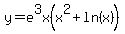 y=e%5E3x+%28x%5E2+%2B+ln%28x%29%29
