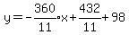 y=expr%28-360%2F11%29x%2B432%2F11%2B98%29