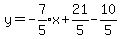 y=expr%28-7%2F5%29x%2B21%2F5-10%2F5%29