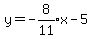 y=expr%28-8%2F11%29x-5