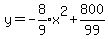 y=expr%28-8%2F9%29x%5E2%2B800%2F99