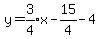 y=expr%283%2F4%29x-15%2F4-4