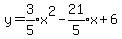 y=expr%283%2F5%29x%5E2-expr%2821%2F5%29x%2B6
