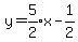 y=expr%285%2F2%29x-1%2F2