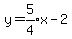 y=expr%285%2F4%29x-2
