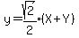 y=expr%28sqrt%282%29%2F2%29%28X%2BY%29